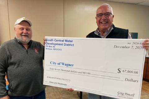 SCWD CONTINUE SUPPORT OF CITY OF WAGNER INFRASTRUCTURE PROJECTS